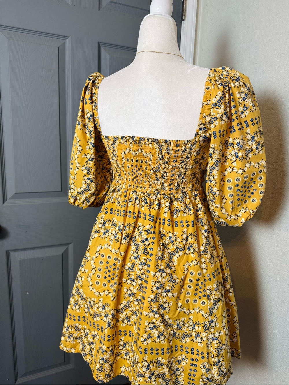 ON HOLD Abercrombie & Fitch Yellow Floral Mini Dress - Picture 6 of 7